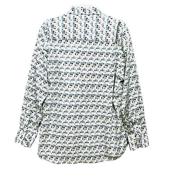 Luchiano Visconti Shirt Multicolor Geometric Button Up Long Sleeve Sz L - Picture 7 of 14
